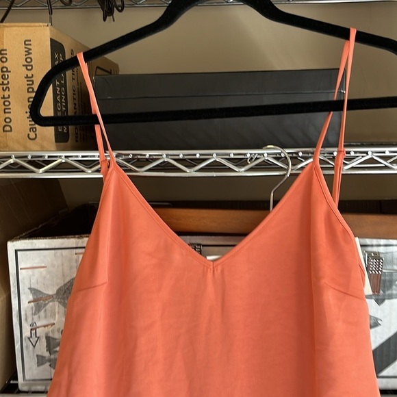 A New Day Peach Spaghetti Strap Satin Tank Midi Slip Dress Size Medium NWT - Picture 11 of 14